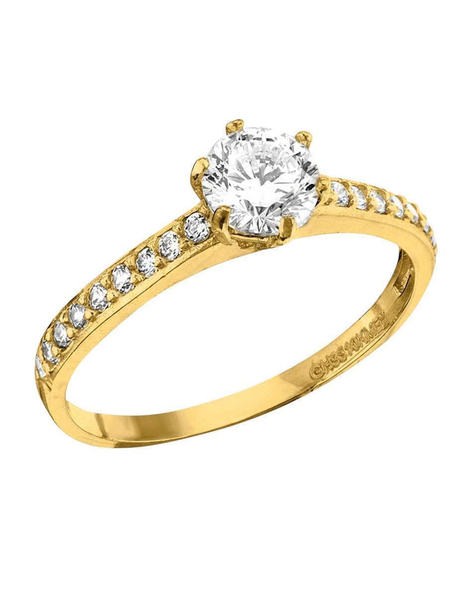Anillo circular 10 k de oro zirconia brillante Anillo circular 10 k de oro zirconia brillante