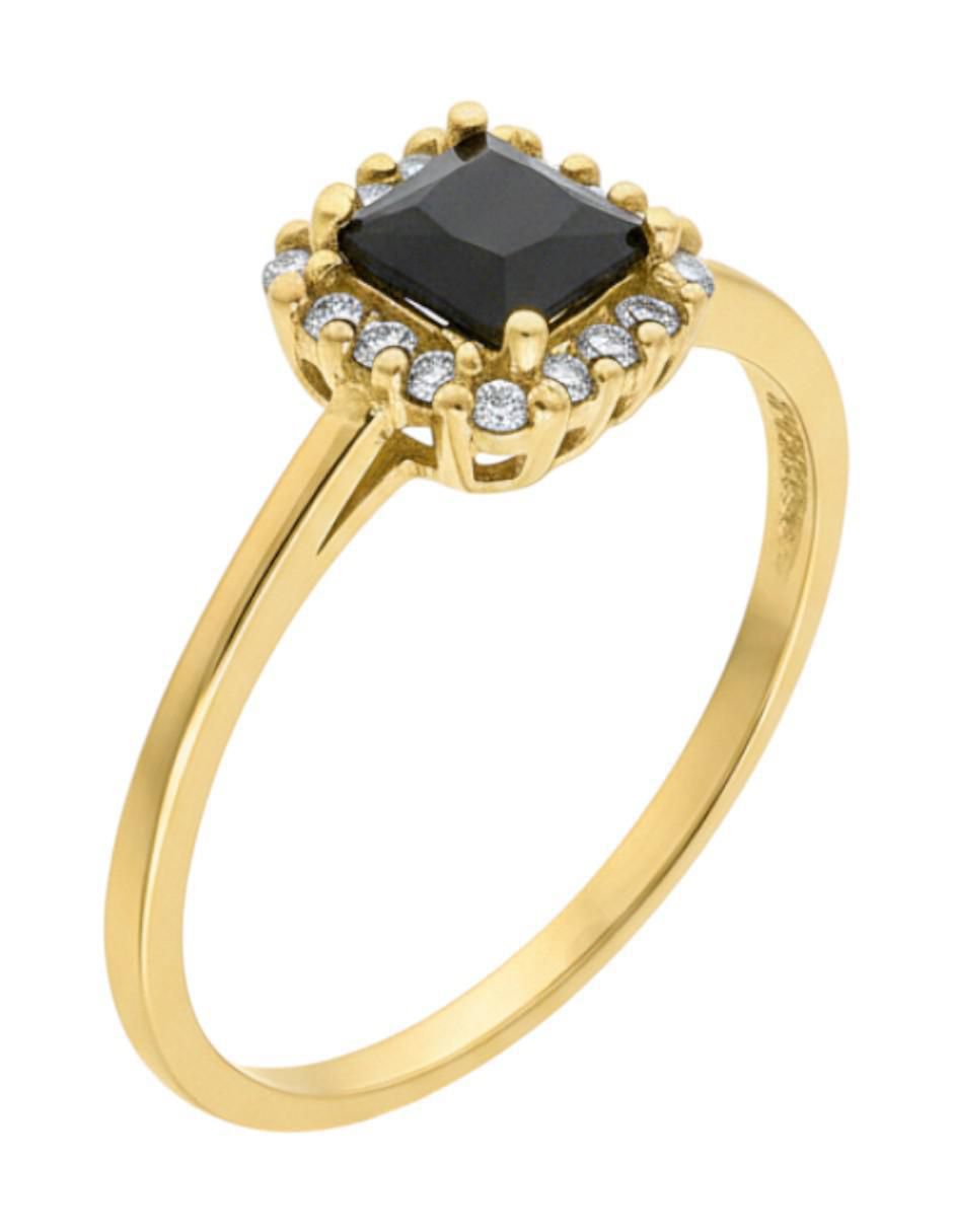 Anillo cuadrada 10 k de oro zirconia brillante Anillo cuadrada 10 k de oro zirconia brillante