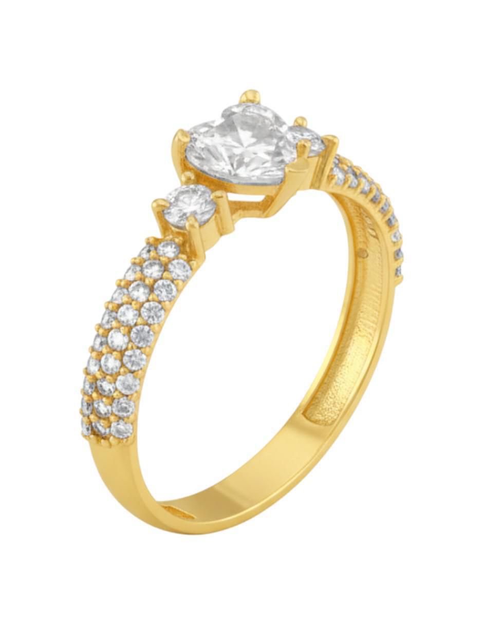 Anillo de corazón 10 k de oro zirconia brillante Anillo de corazón 10 k de oro zirconia brillante