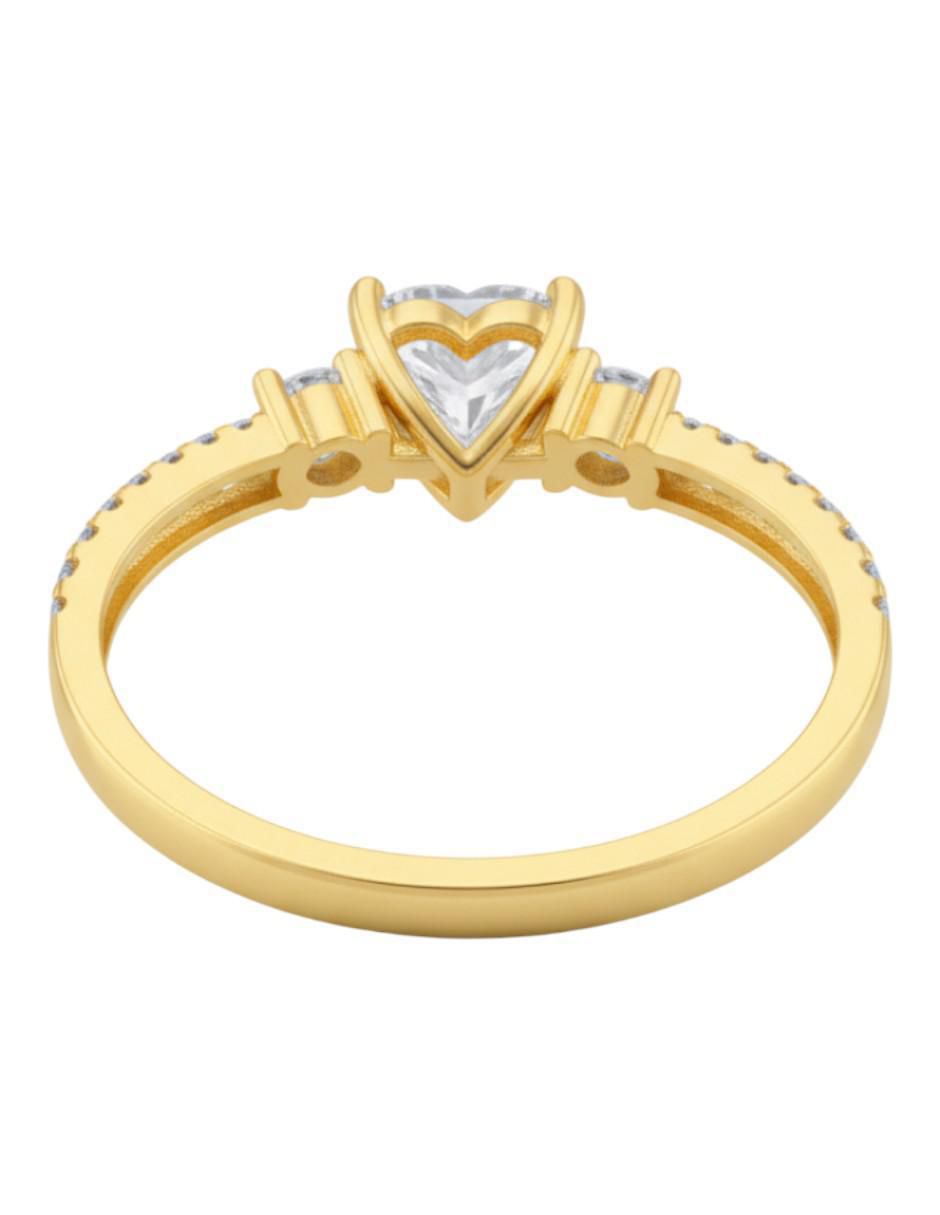 Anillo de corazón 10 k de oro zirconia brillante 3