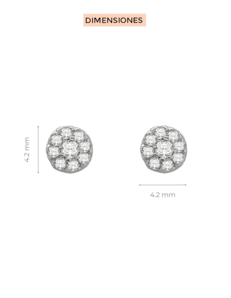 Aretes Alethia de oro 14 K con acabado brillante diamante 3