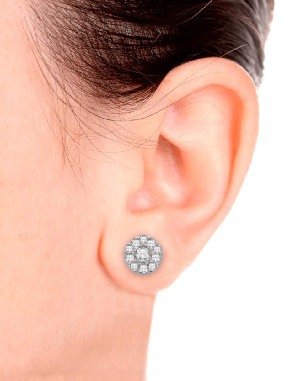 Aretes Melisandre de oro 14 K con acabado brillante diamante 2
