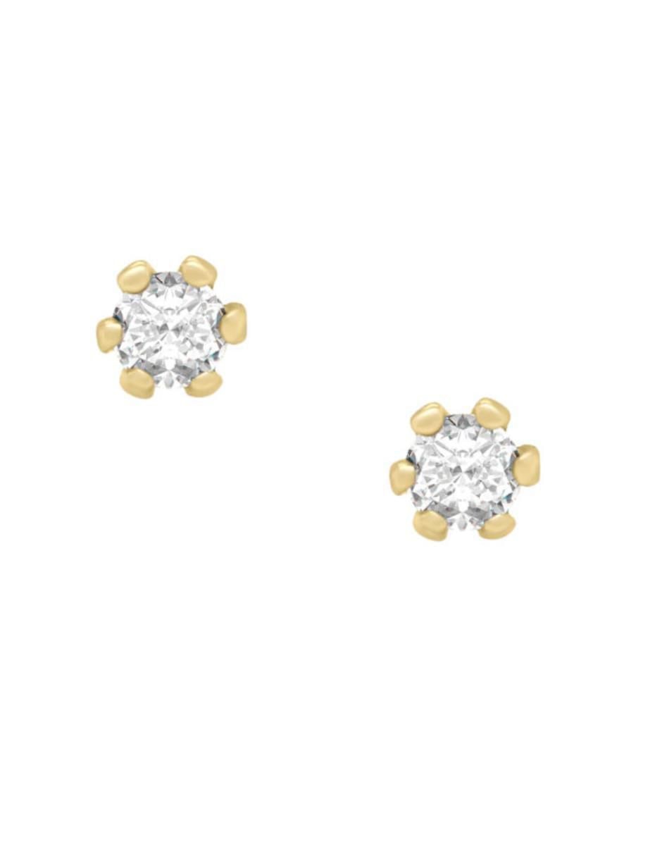 Broqueles bonny de oro 14 k con acabado brillante diamante Broqueles bonny de oro 14 k con acabado brillante diamante