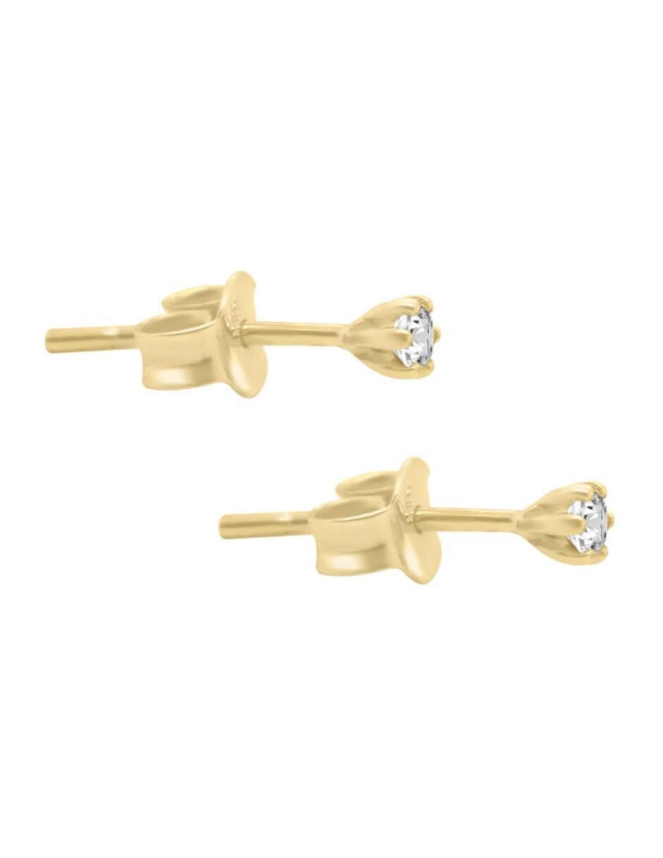 Broqueles bonny de oro 14 k con acabado brillante diamante 3