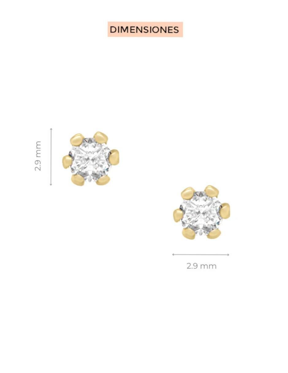 Broqueles bonny de oro 14 k con acabado brillante diamante 4