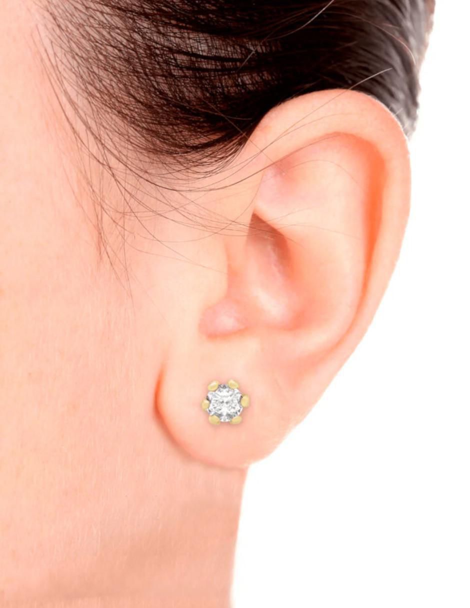 Broqueles bonny de oro 14 k con acabado brillante diamante 2