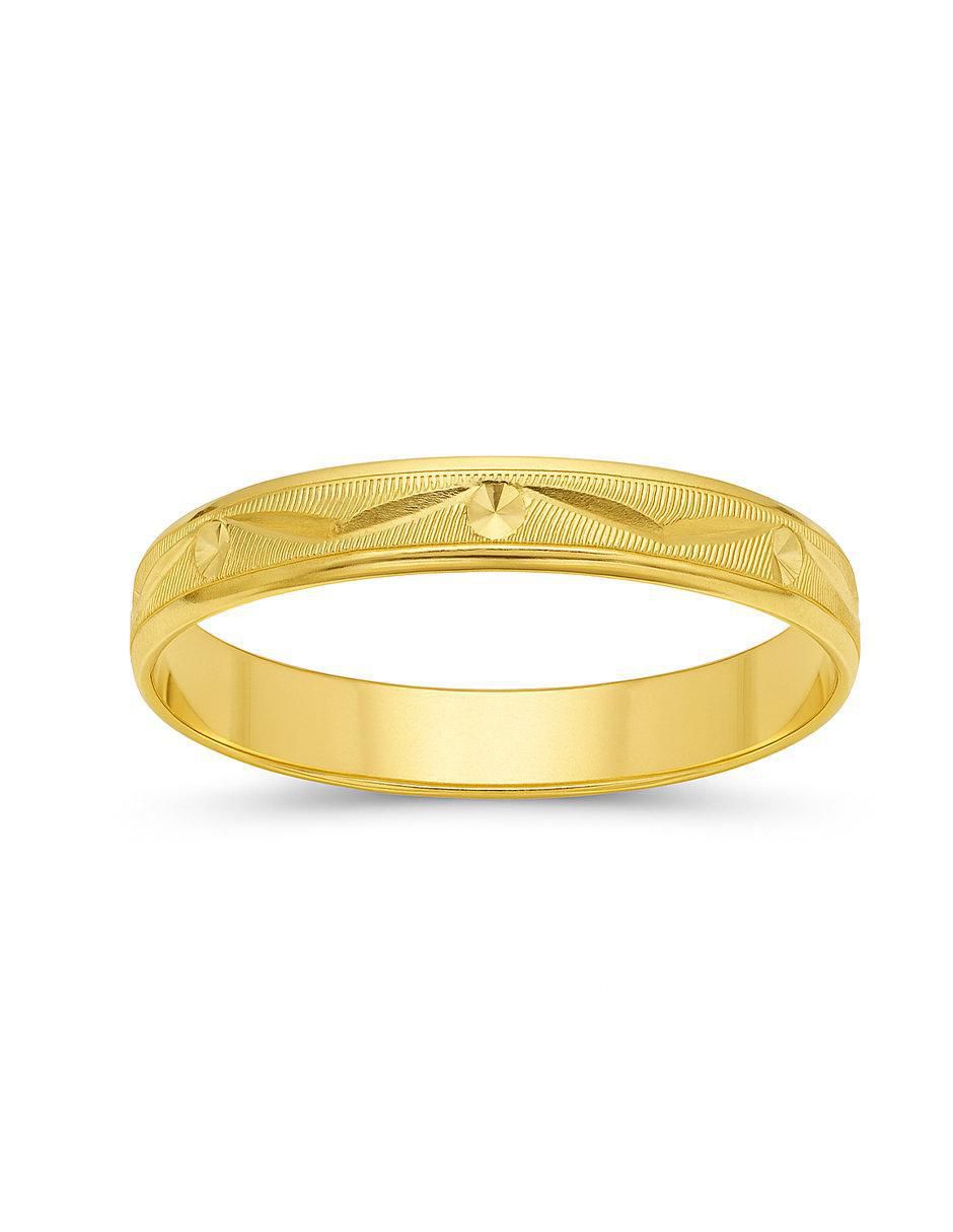 Anillo redondo 10 k de oro brillante Anillo redondo 10 k de oro brillante