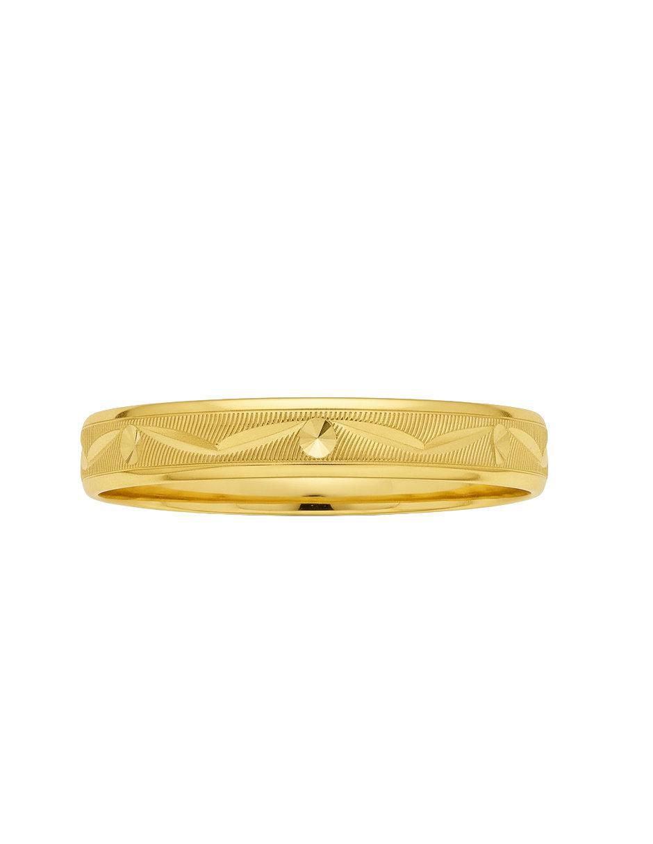 Anillo redondo 10 k de oro brillante 4