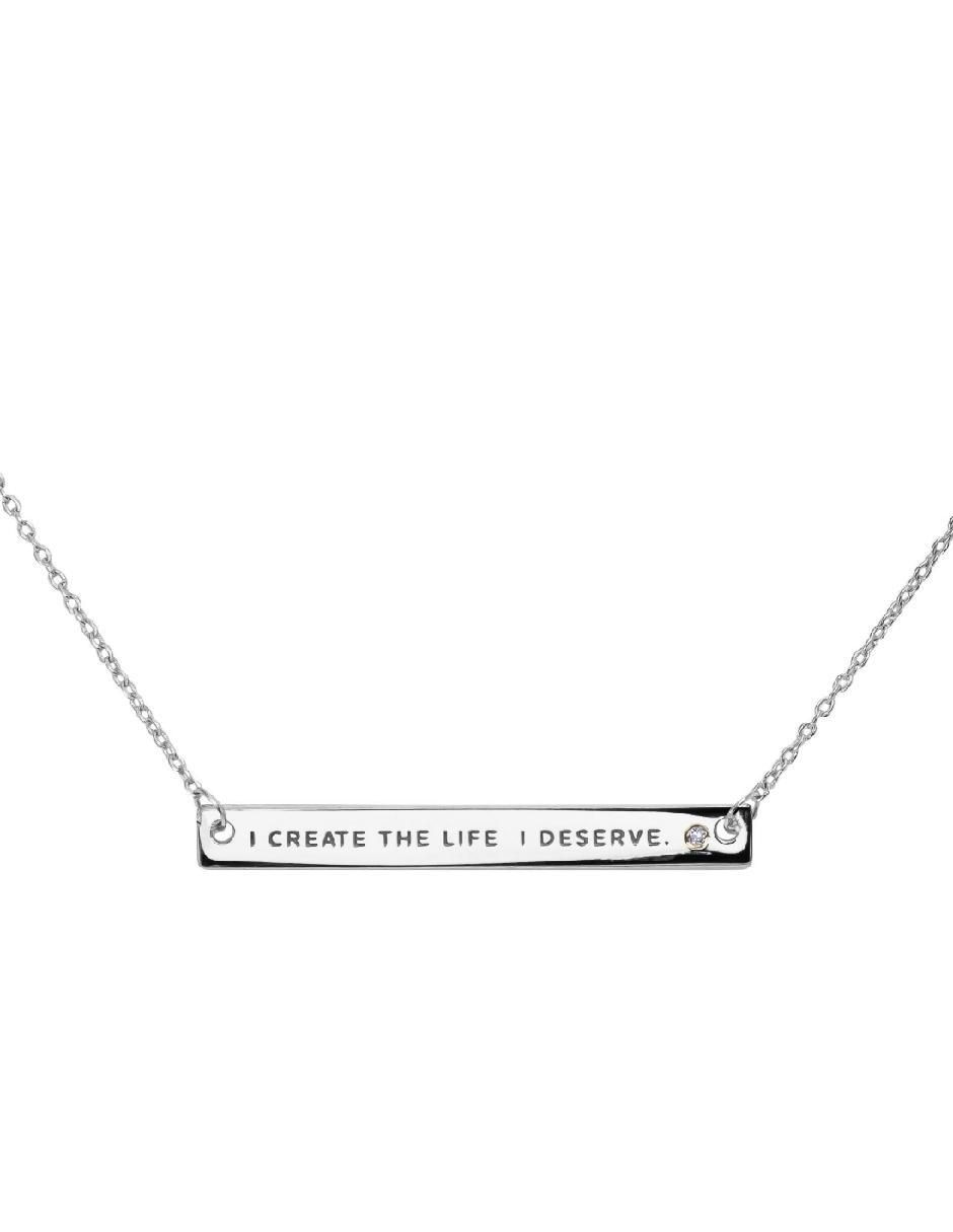 Collar rectangular Empowerment & self-love de plata P 925 1