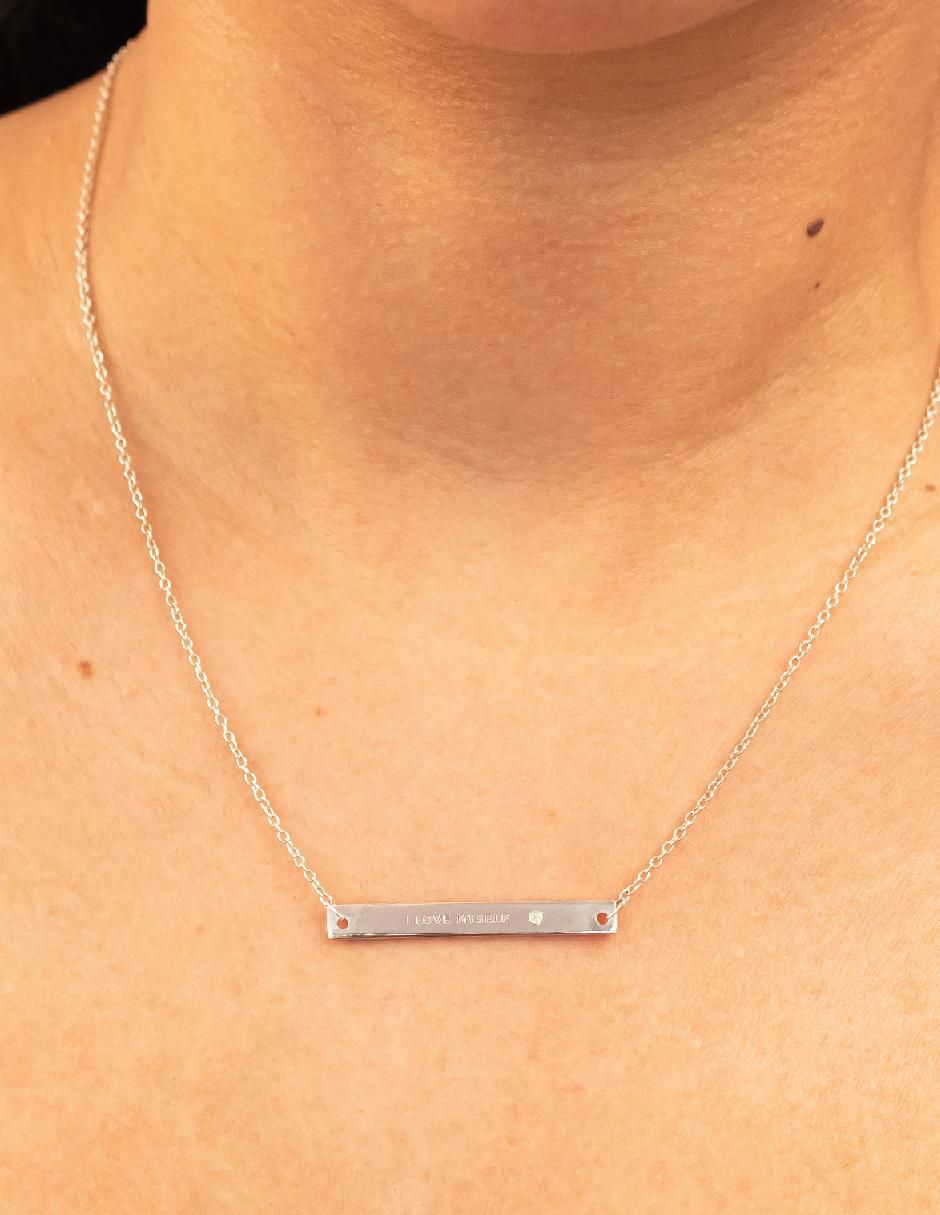 Collar rectangular Empowerment & self-love de plata P 925 4