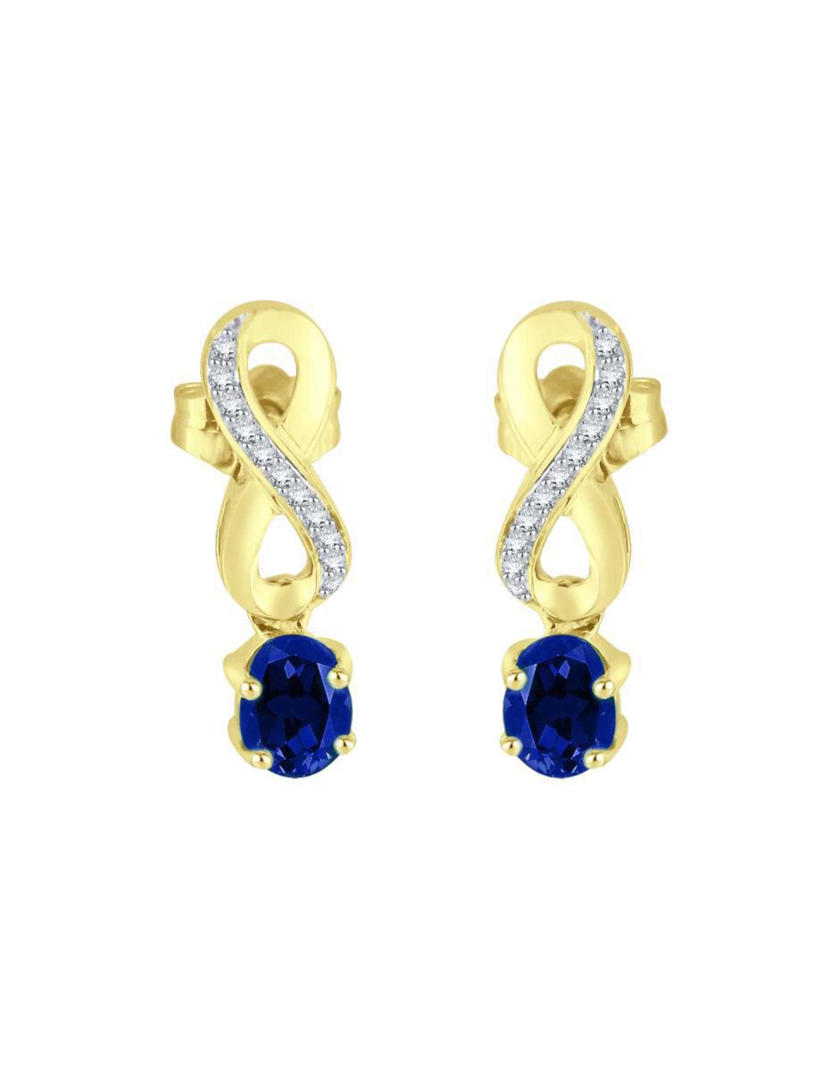 Aretes cortos de infinito fascinare lisa de oro 14 k con acabado brillante Aretes cortos de infinito fascinare lisa de oro 14 k con acabado brillante