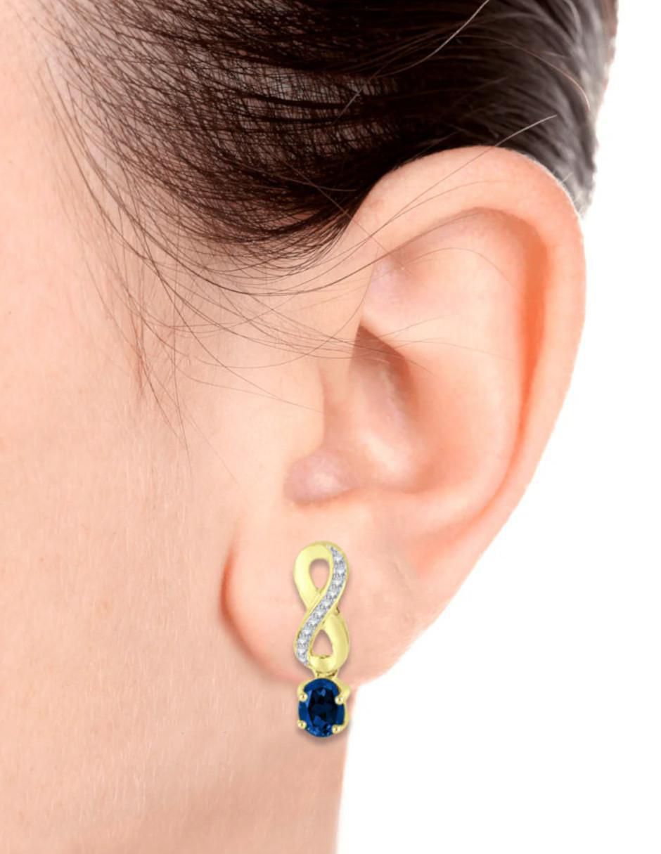 Aretes cortos de infinito fascinare lisa de oro 14 k con acabado brillante 2