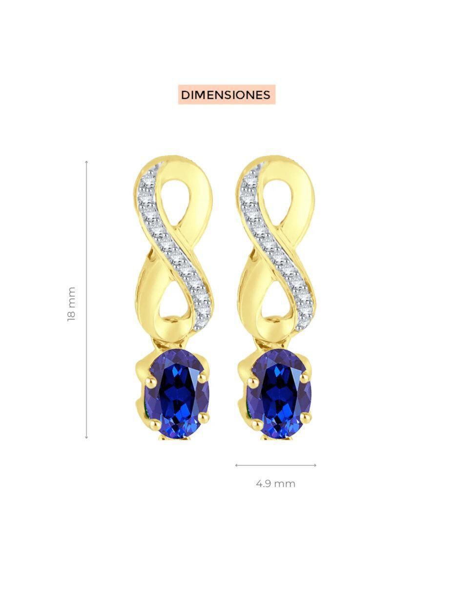 Aretes cortos de infinito fascinare lisa de oro 14 k con acabado brillante 3