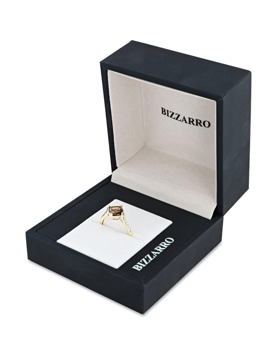 Anillo 14 k de oro amarillo diamante brillante