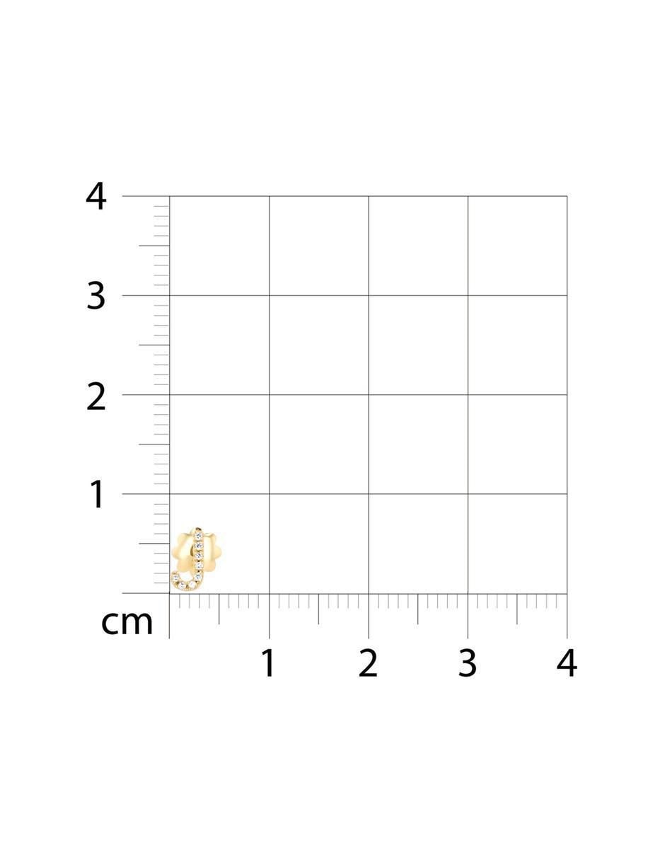 Broqueles de letra j de oro amarillo 14 K con acabado brillante diamante 5