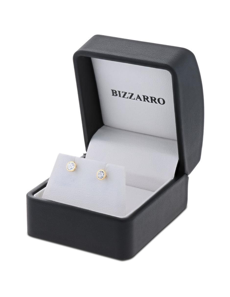 Broqueles de oro amarillo 14 k con acabado brillante zirconia Broqueles de oro amarillo 14 k con acabado brillante zirconia