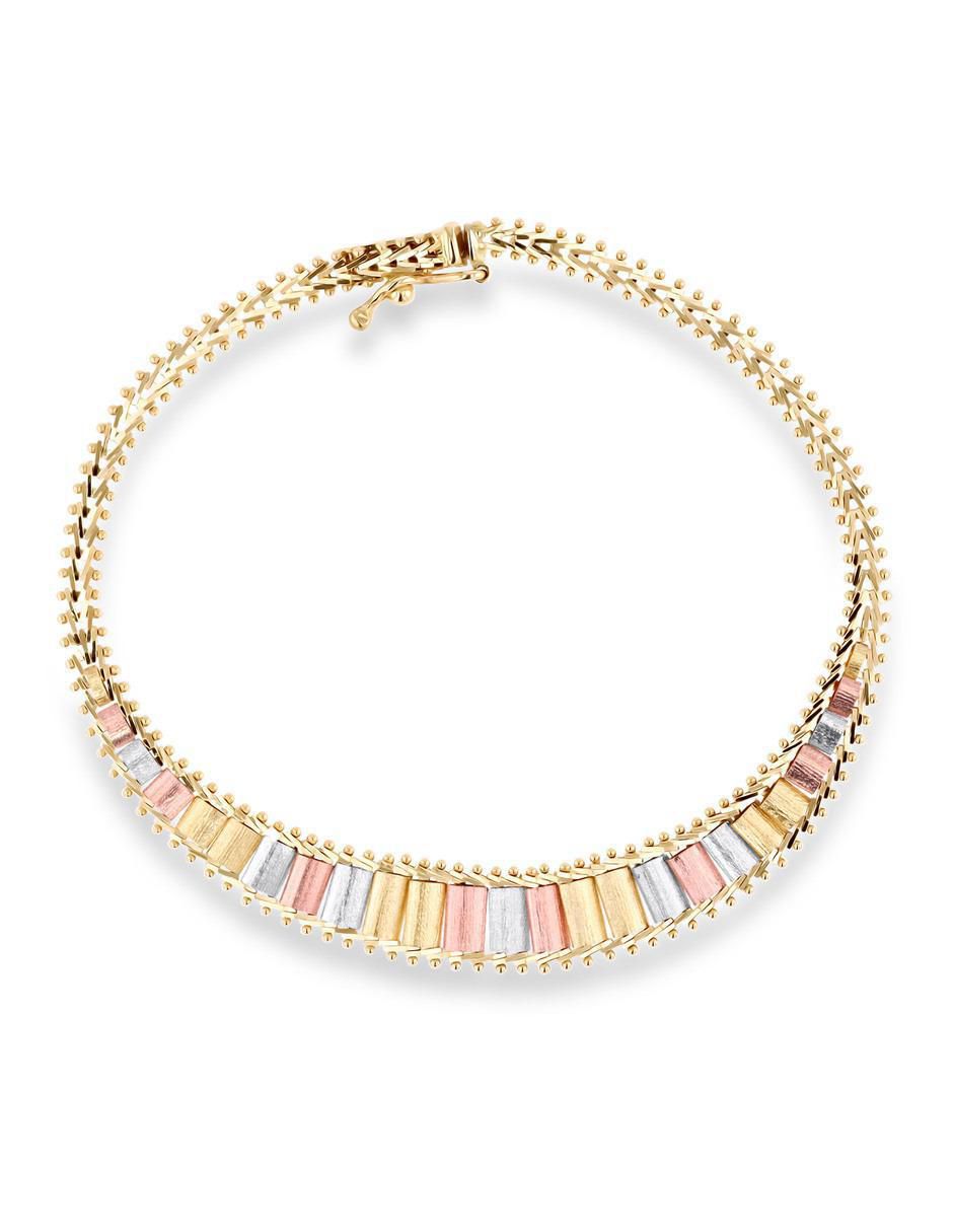 Pulsera Joyerias Bizzarro de oro florentino 14 K con acabado brillante