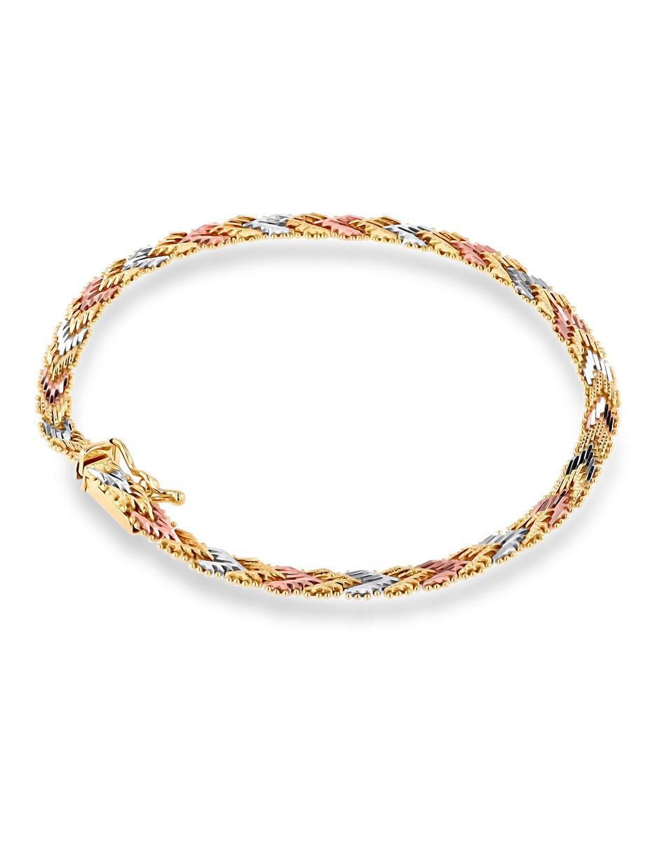 Pulsera Joyerias Bizzarro de oro florentino 14 K con acabado brillante