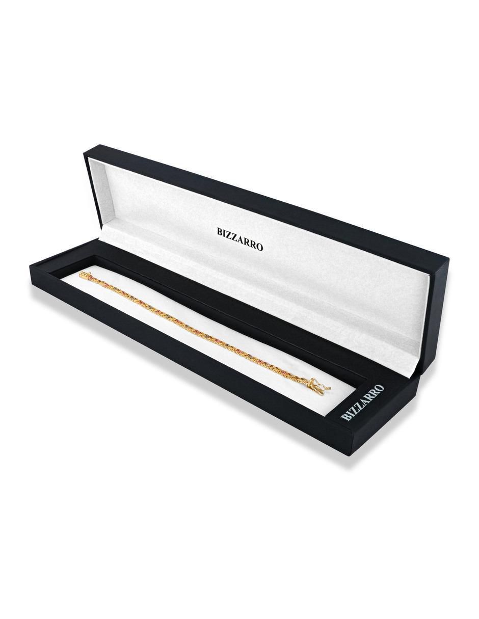 Pulsera Joyerias Bizzarro de oro florentino 14 K con acabado brillante