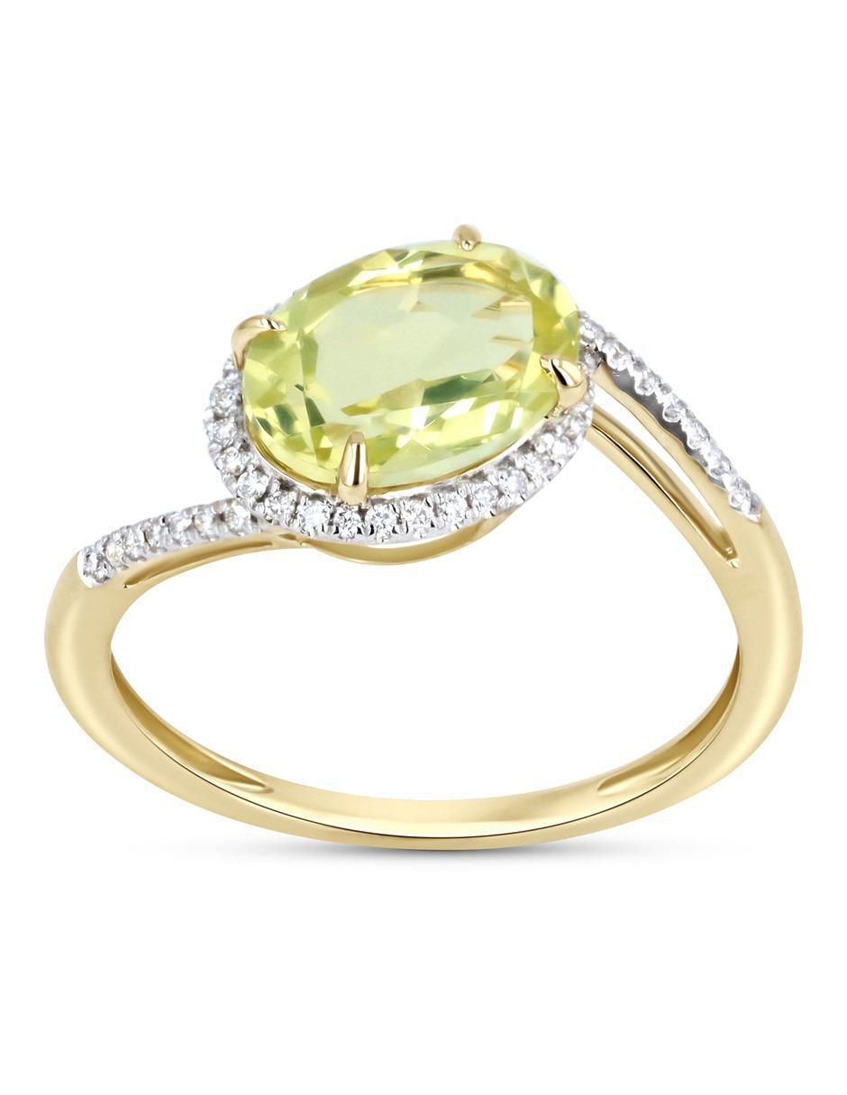 Anillo 14 k de oro amarillo diamante brillante Anillo 14 k de oro amarillo diamante brillante