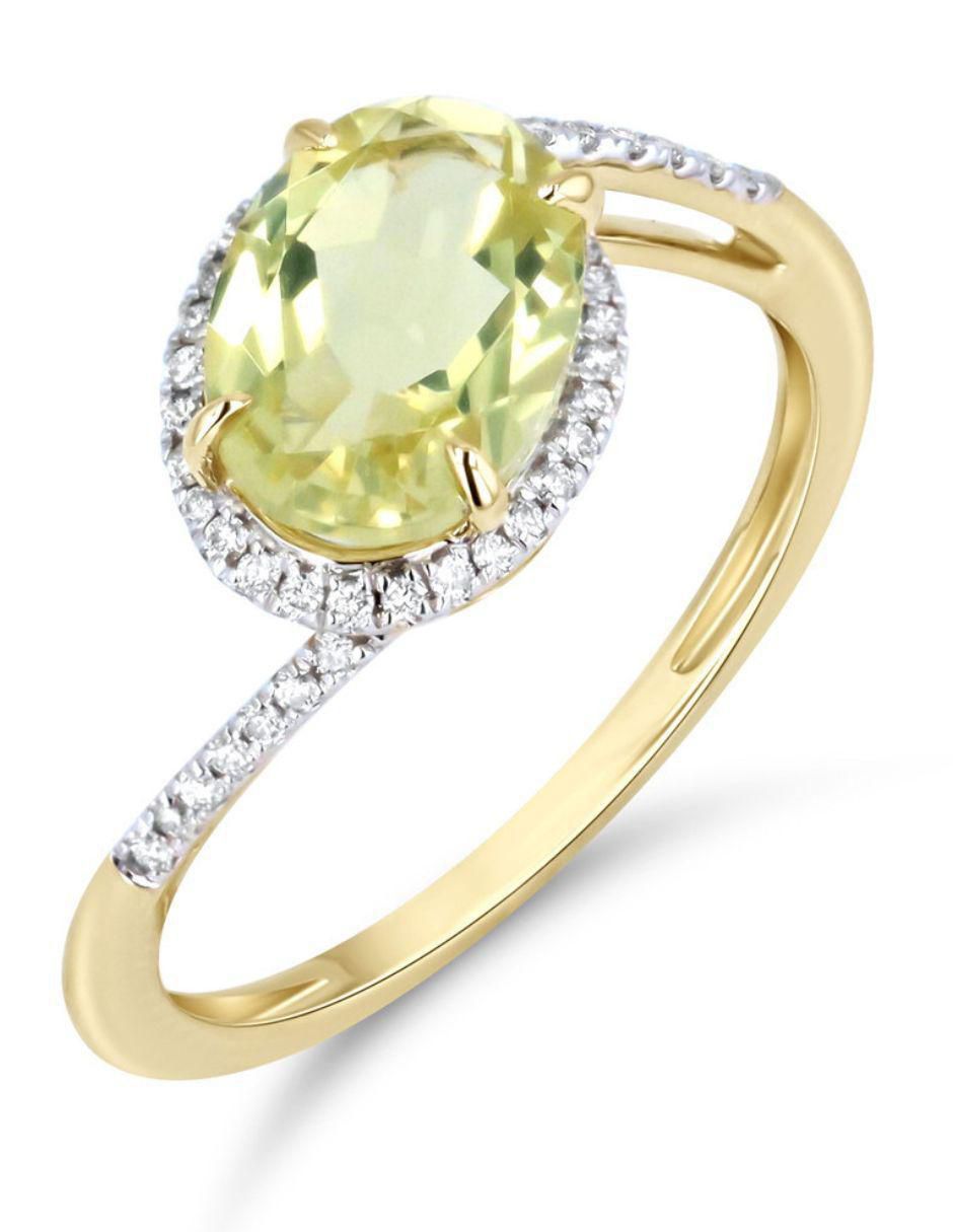 Anillo 14 k de oro amarillo diamante brillante 2