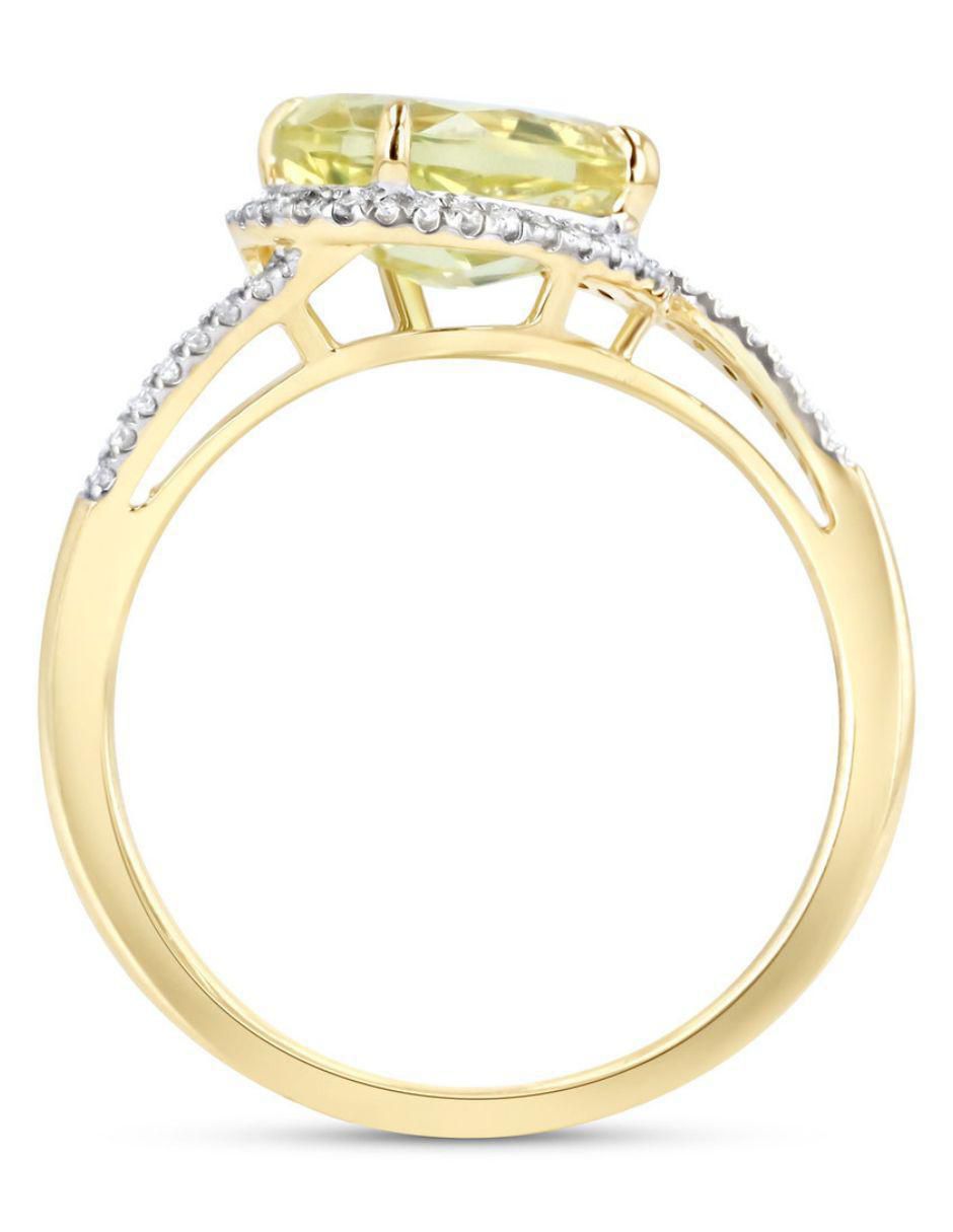 Anillo 14 k de oro amarillo diamante brillante