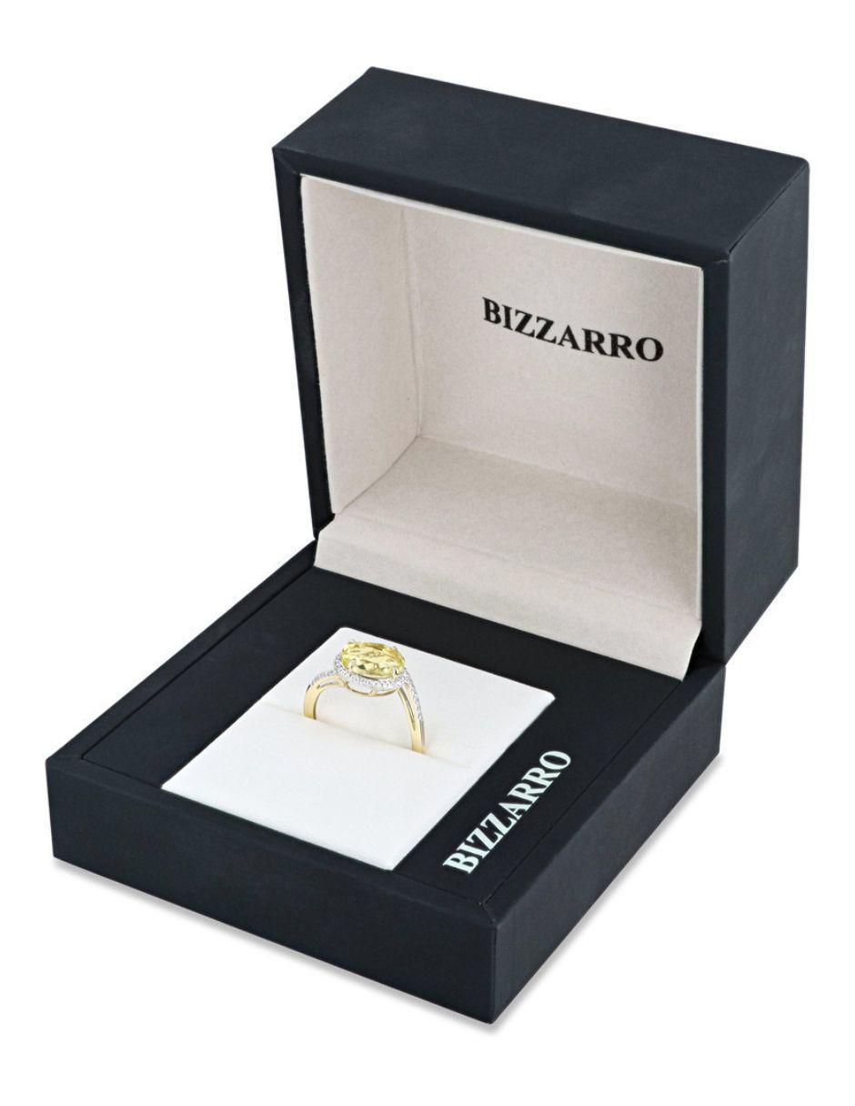Anillo 14 k de oro amarillo diamante brillante