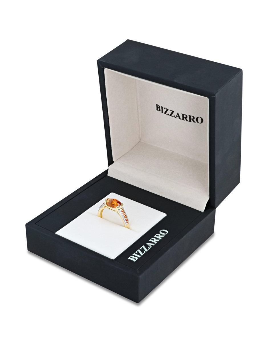 Anillo 14 k de oro amarillo citrina y diamante brillante 2