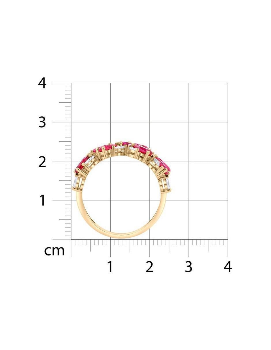 Anillo 14 k de oro amarillo zirconia brillante 6