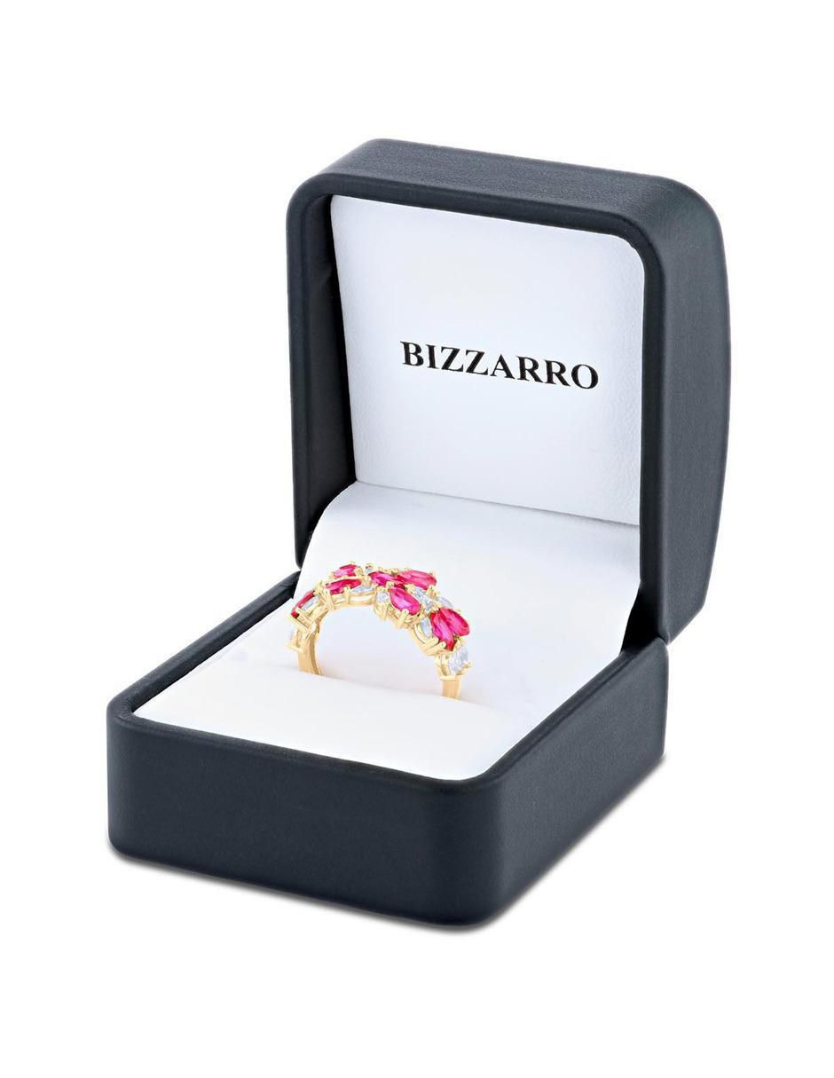 Anillo 14 k de oro amarillo zirconia brillante