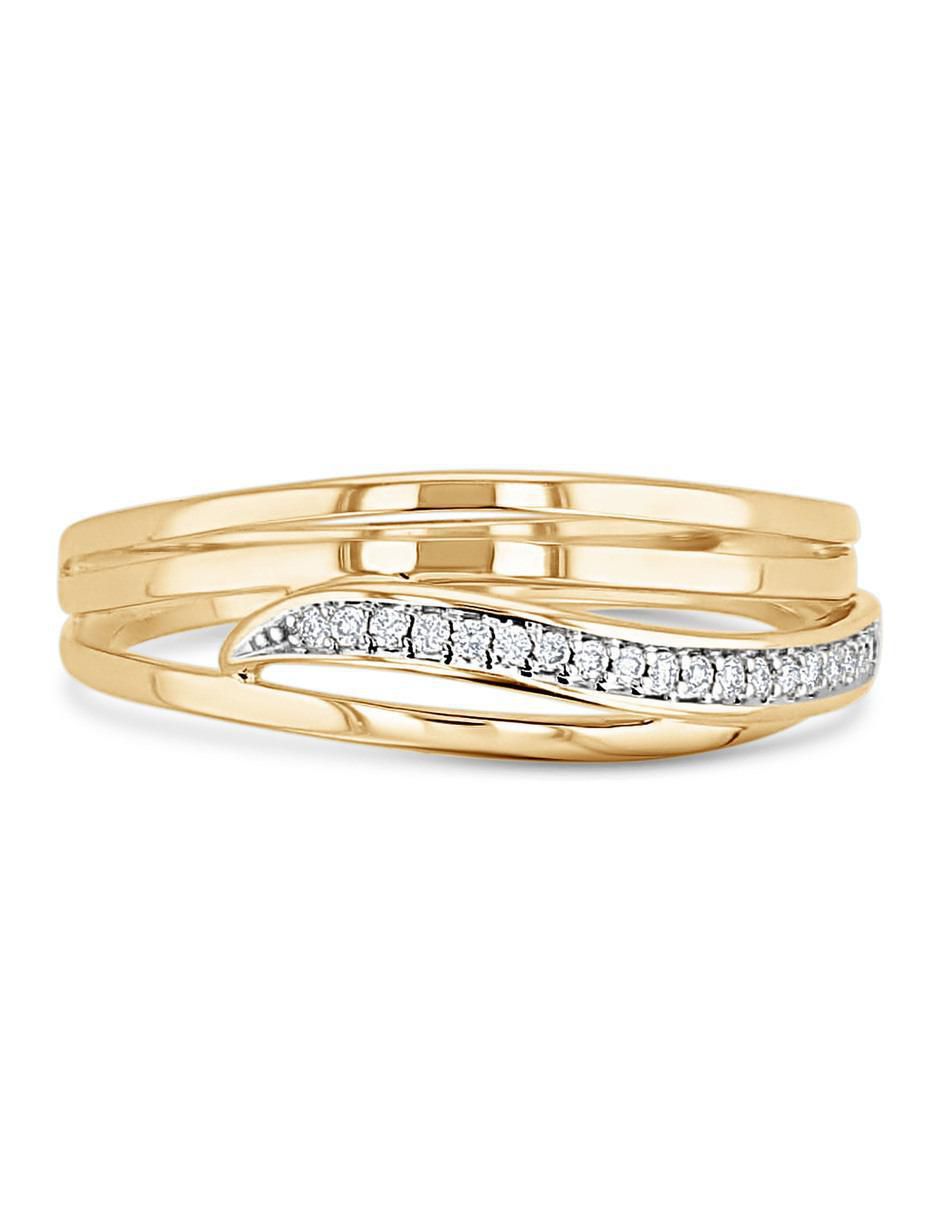 Anillo 14 k de oro amarillo diamante brillante 4
