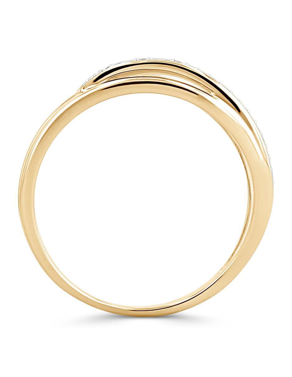 Anillo 14 k de oro amarillo diamante brillante 3