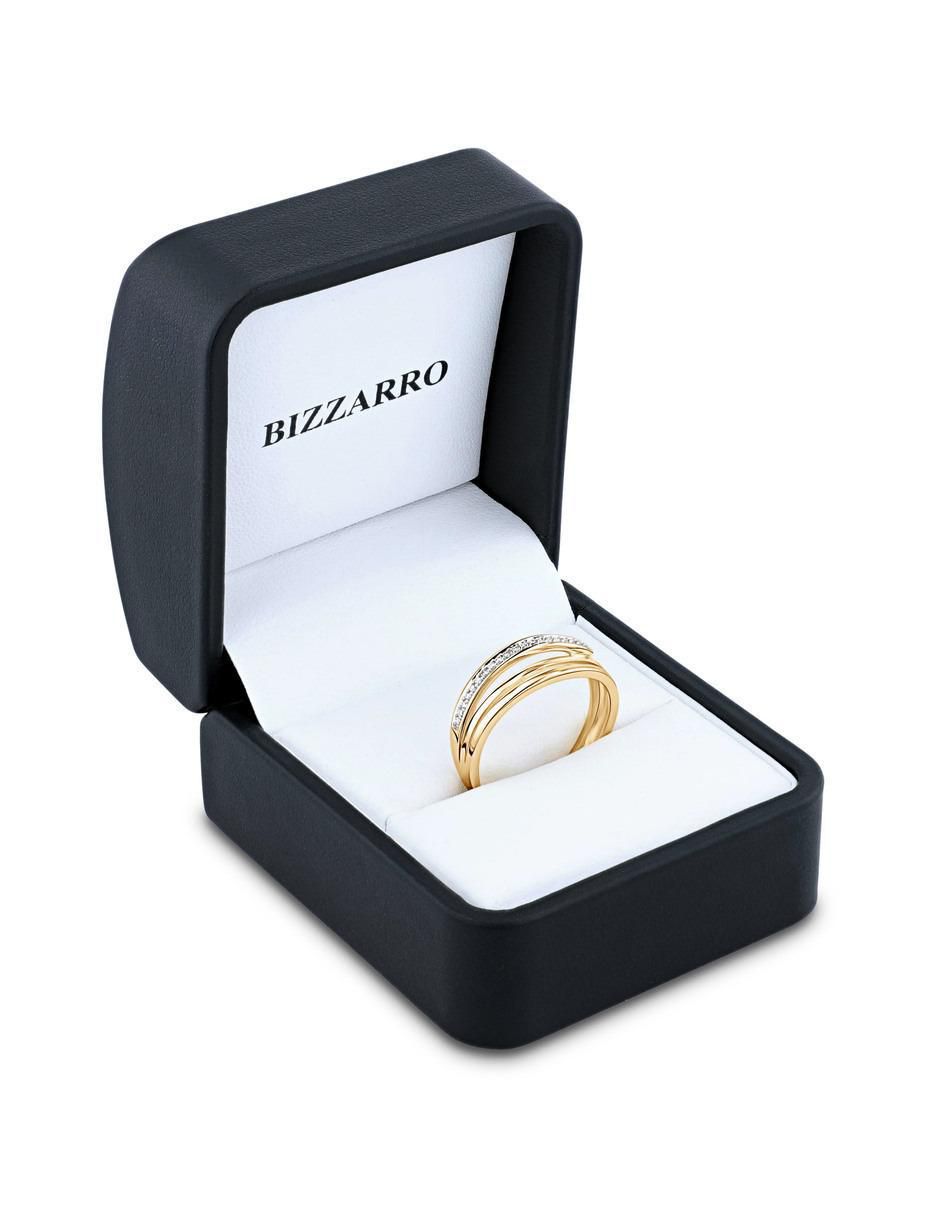 Anillo 14 k de oro amarillo diamante brillante 2