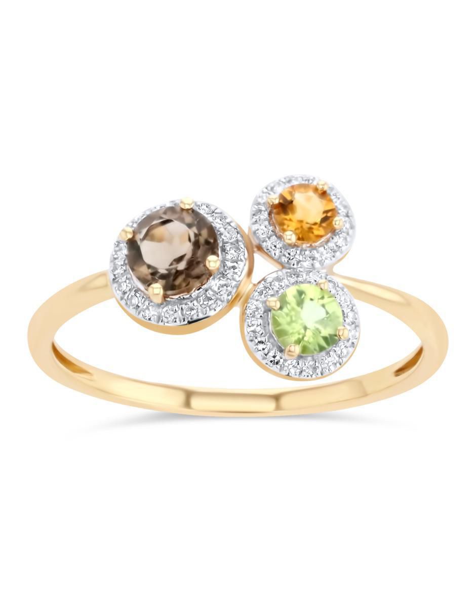 Anillo 14 k de oro amarillo diamante brillante Anillo 14 k de oro amarillo diamante brillante