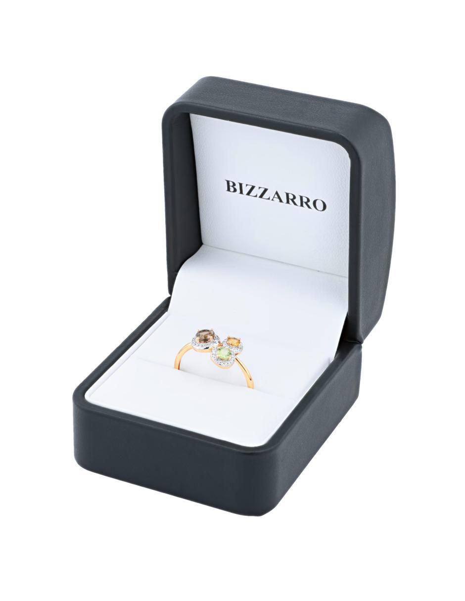 Anillo 14 k de oro amarillo diamante brillante