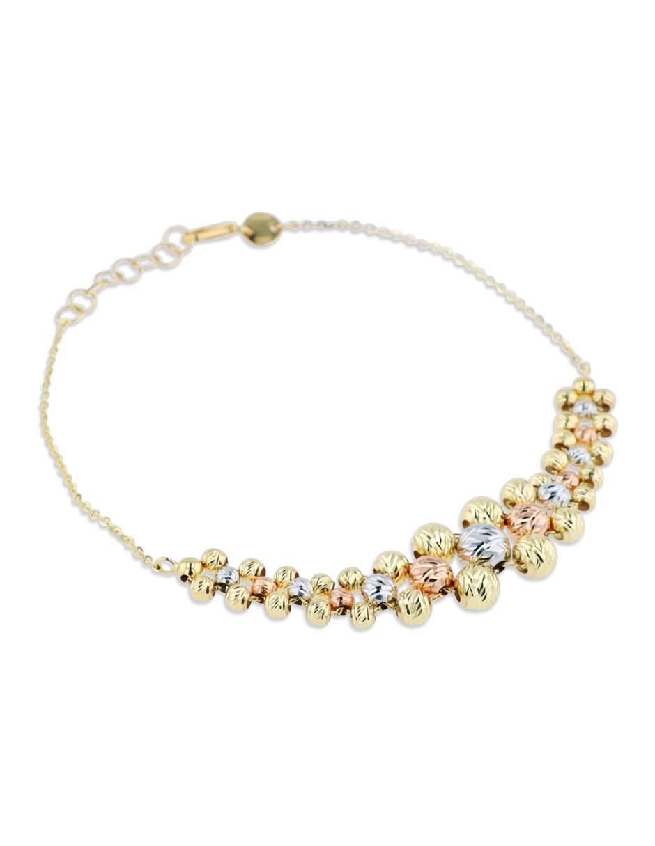Pulsera de oro florentino 14 K con acabado brillante 3