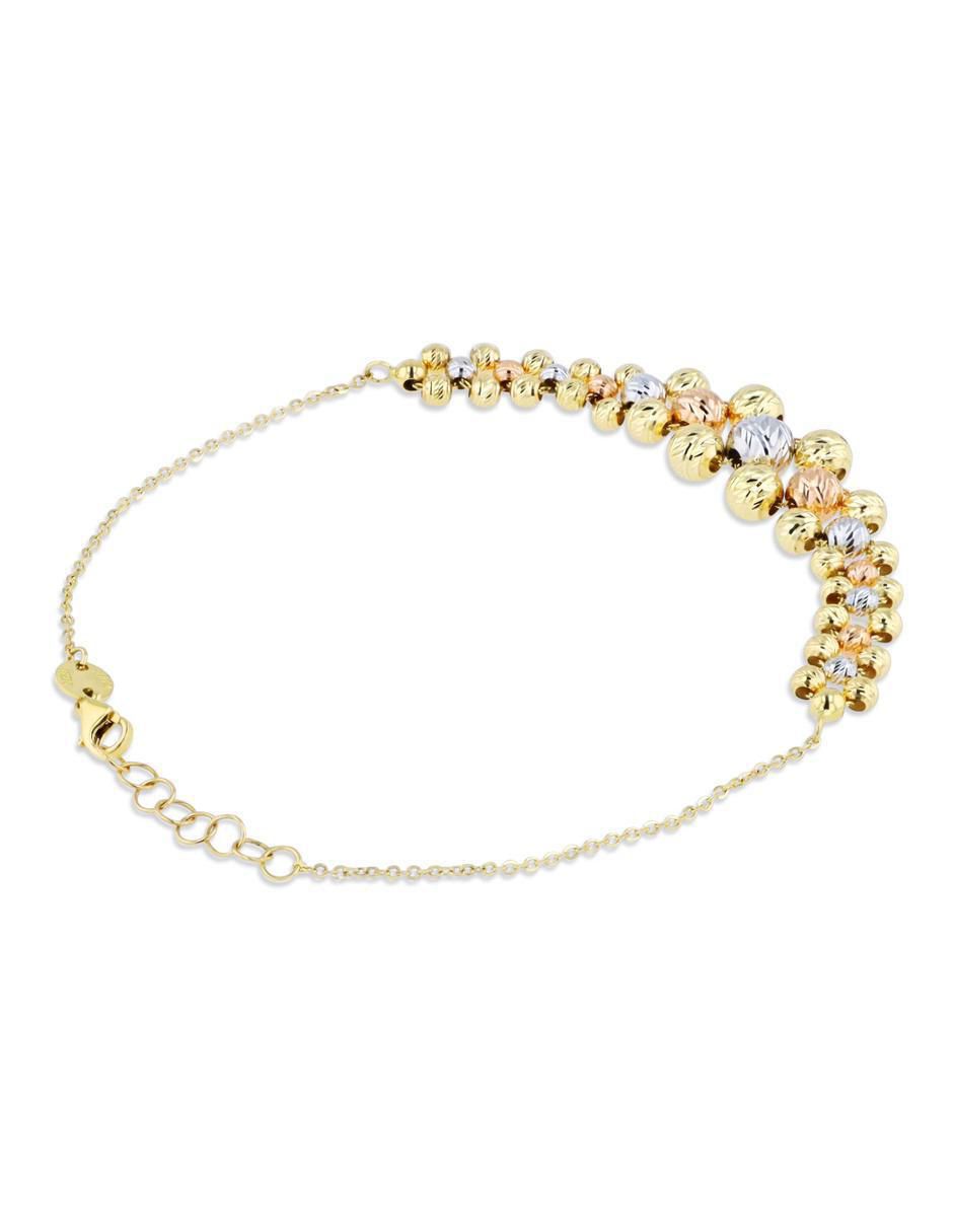Pulsera de oro florentino 14 K con acabado brillante 4