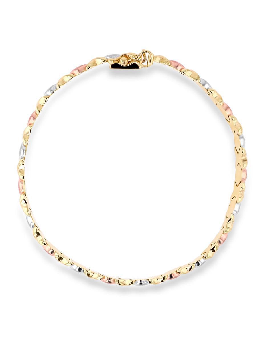Pulsera de oro florentino 14 K con acabado brillante