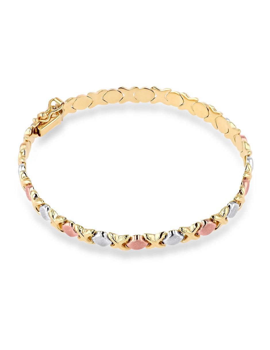 Pulsera Joyerias Bizzarro de oro florentino 14 K con acabado brillante