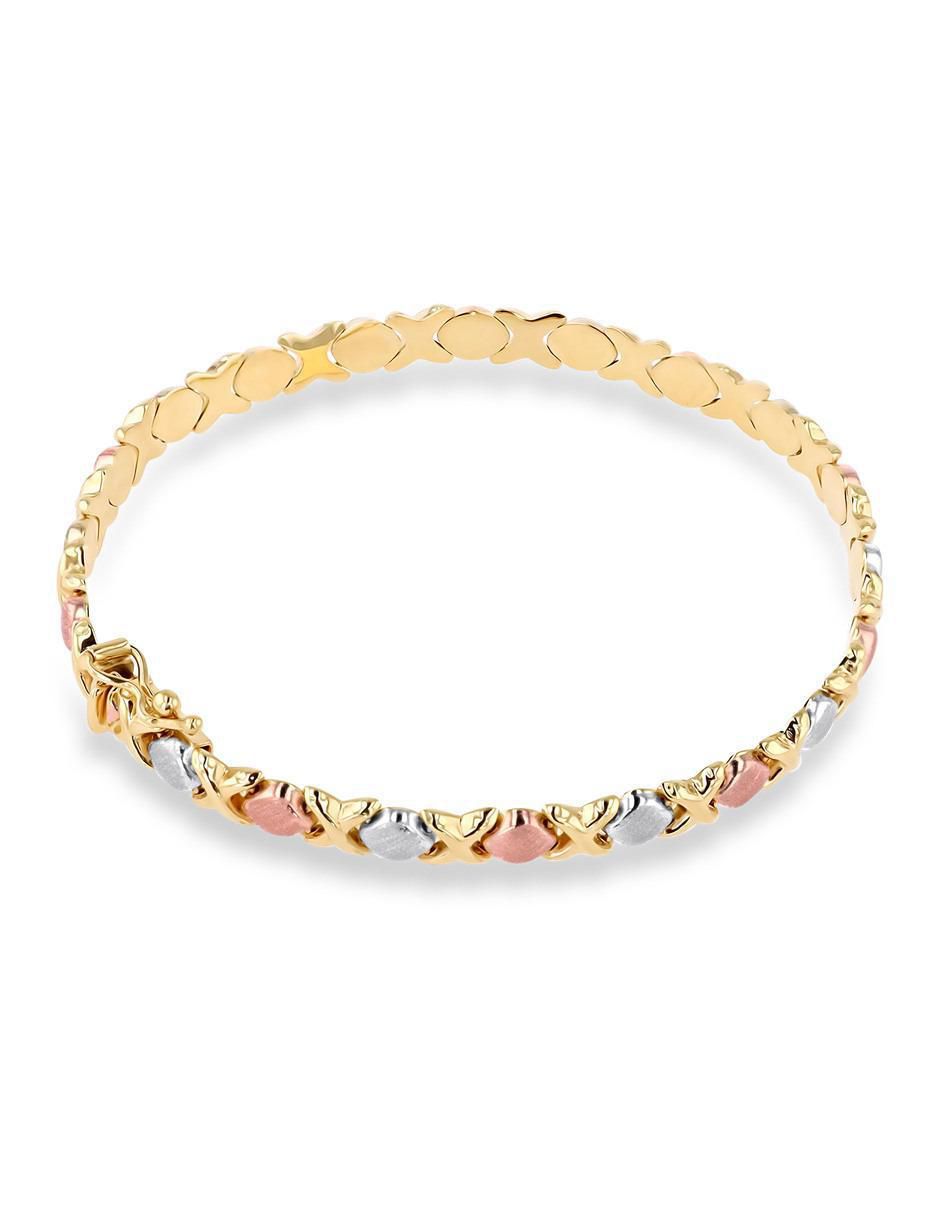 Pulsera Joyerias Bizzarro de oro florentino 14 K con acabado brillante
