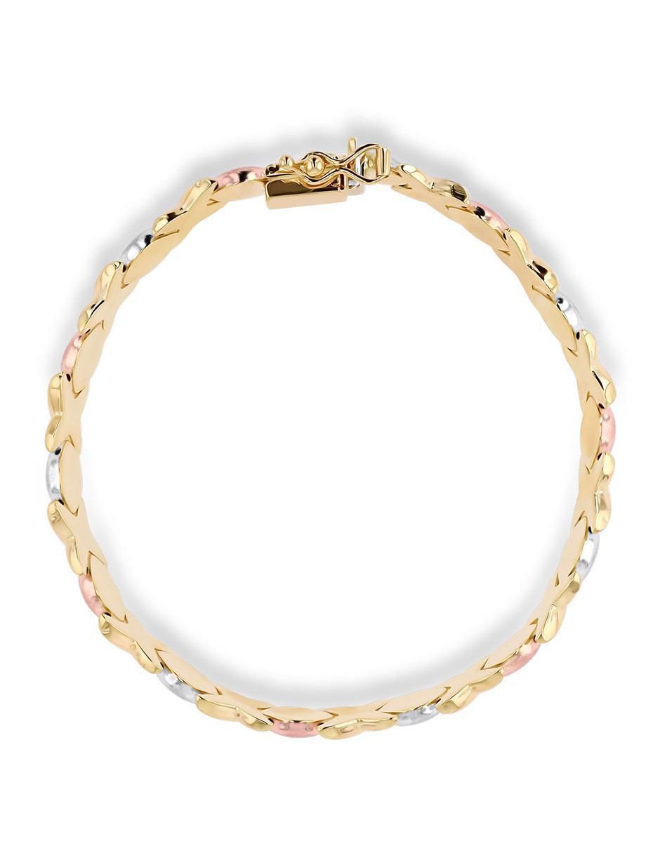 Pulsera de oro florentino 14 K con acabado brillante Pulsera de oro florentino 14 K con acabado brillante