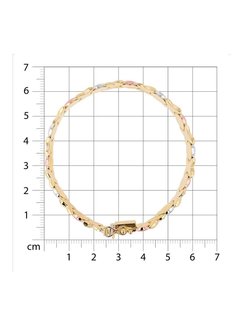 Pulsera de oro florentino 14 K con acabado brillante 5