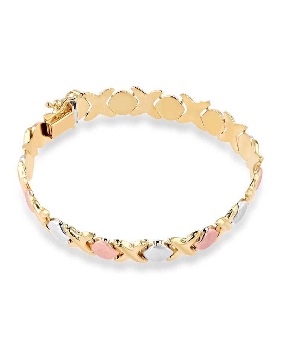 Pulsera de oro florentino 14 K con acabado brillante 2