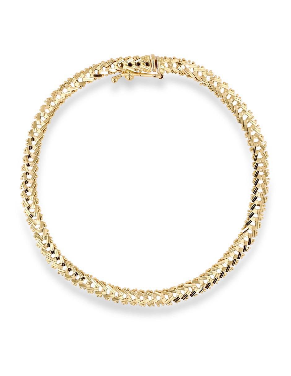 Pulsera de oro amarillo 14 K con acabado brillante