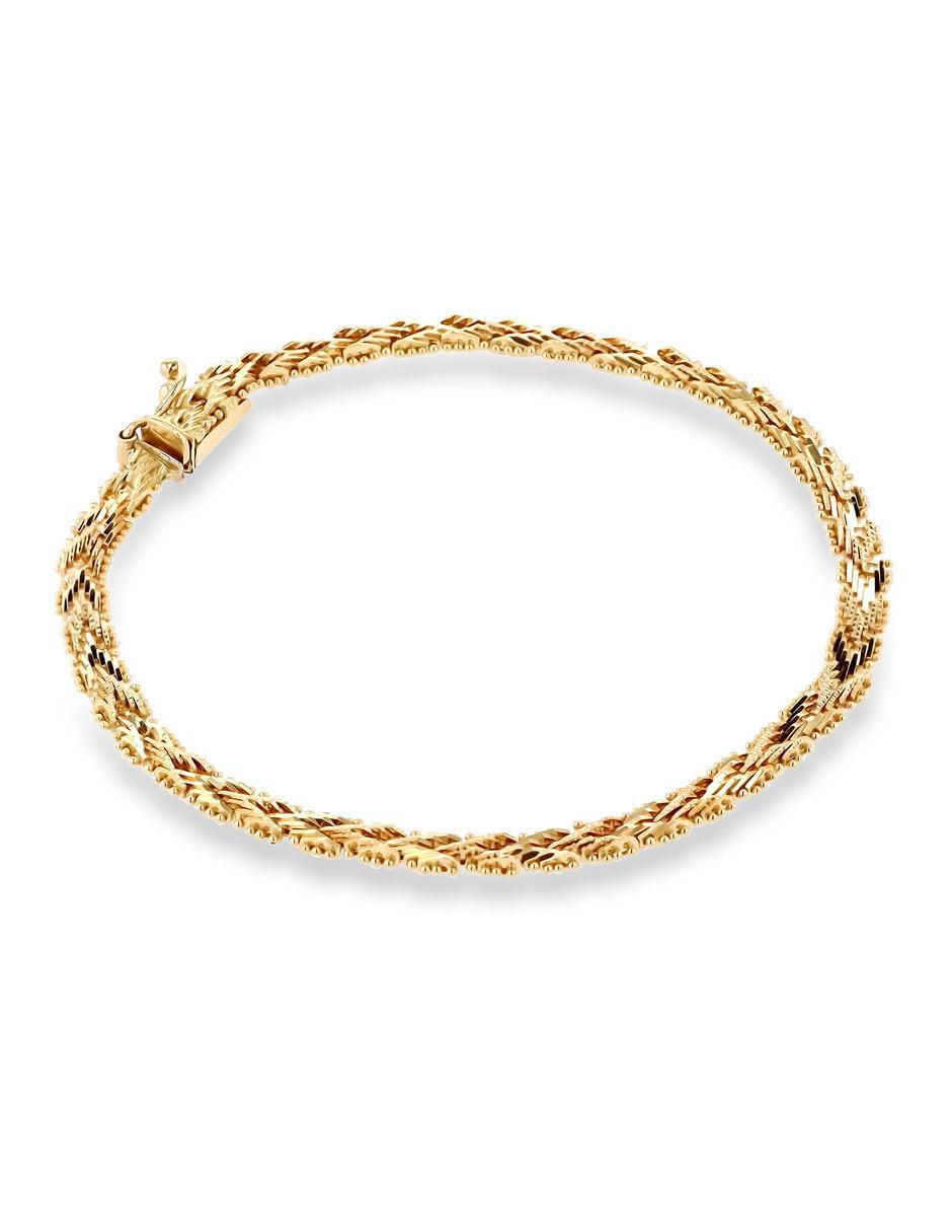 Pulsera de oro amarillo 14 K con acabado brillante 3