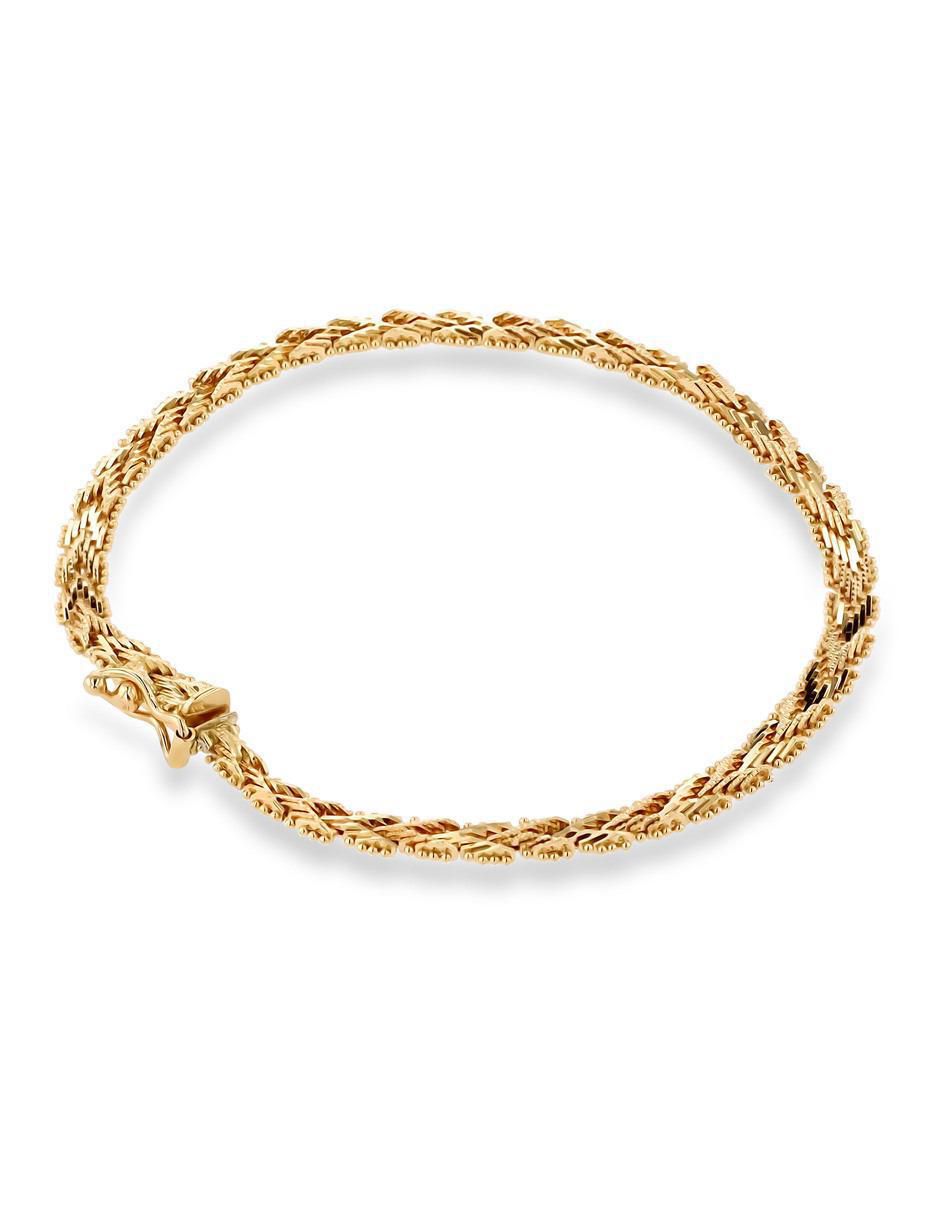 Pulsera de oro amarillo 14 K con acabado brillante 4