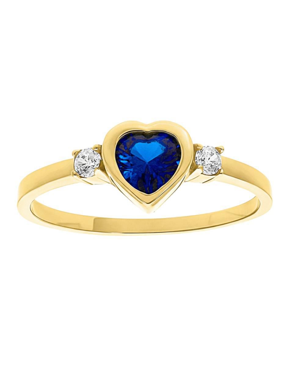 Anillo de corazón 10 k de oro zirconia brillante 4