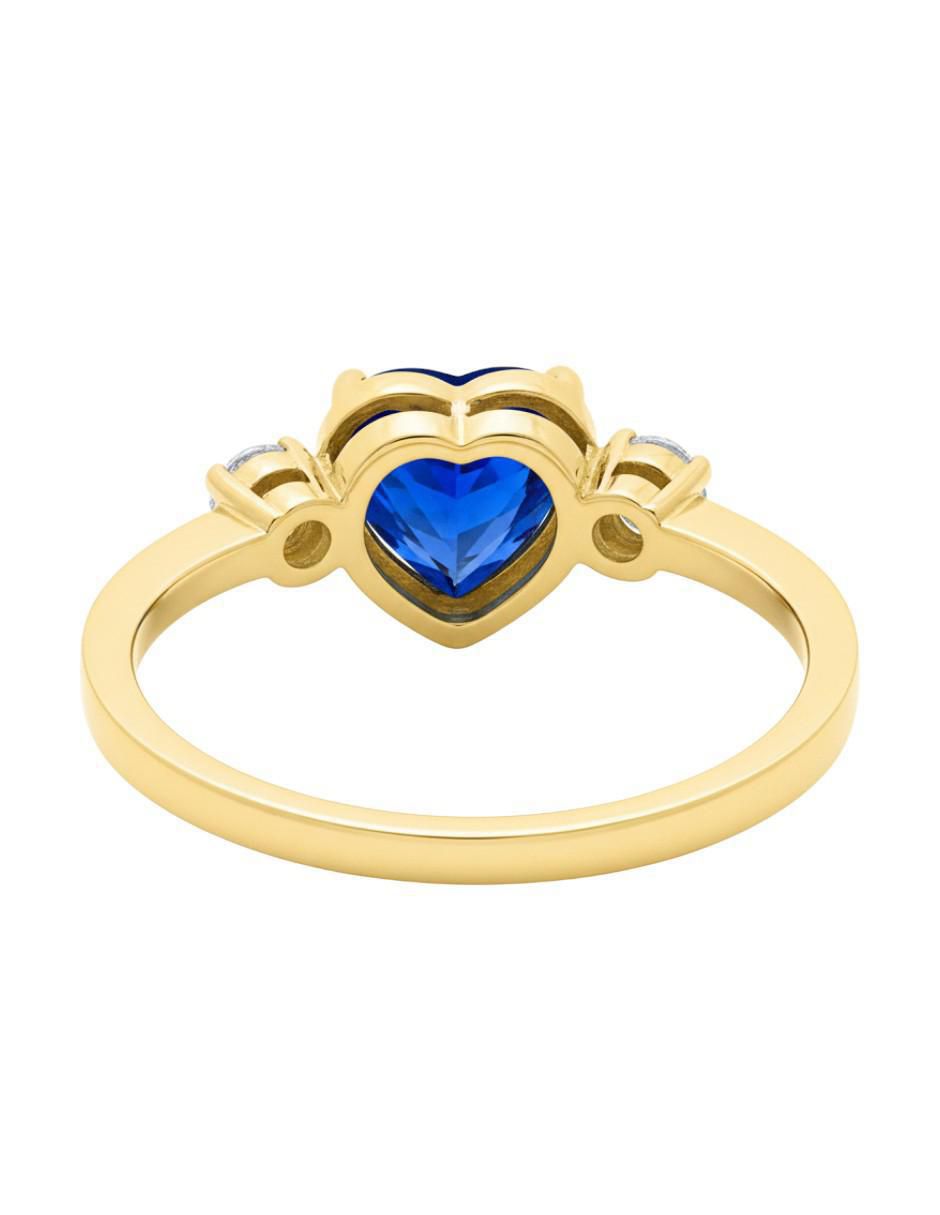 Anillo de corazón 10 k de oro zirconia brillante 3