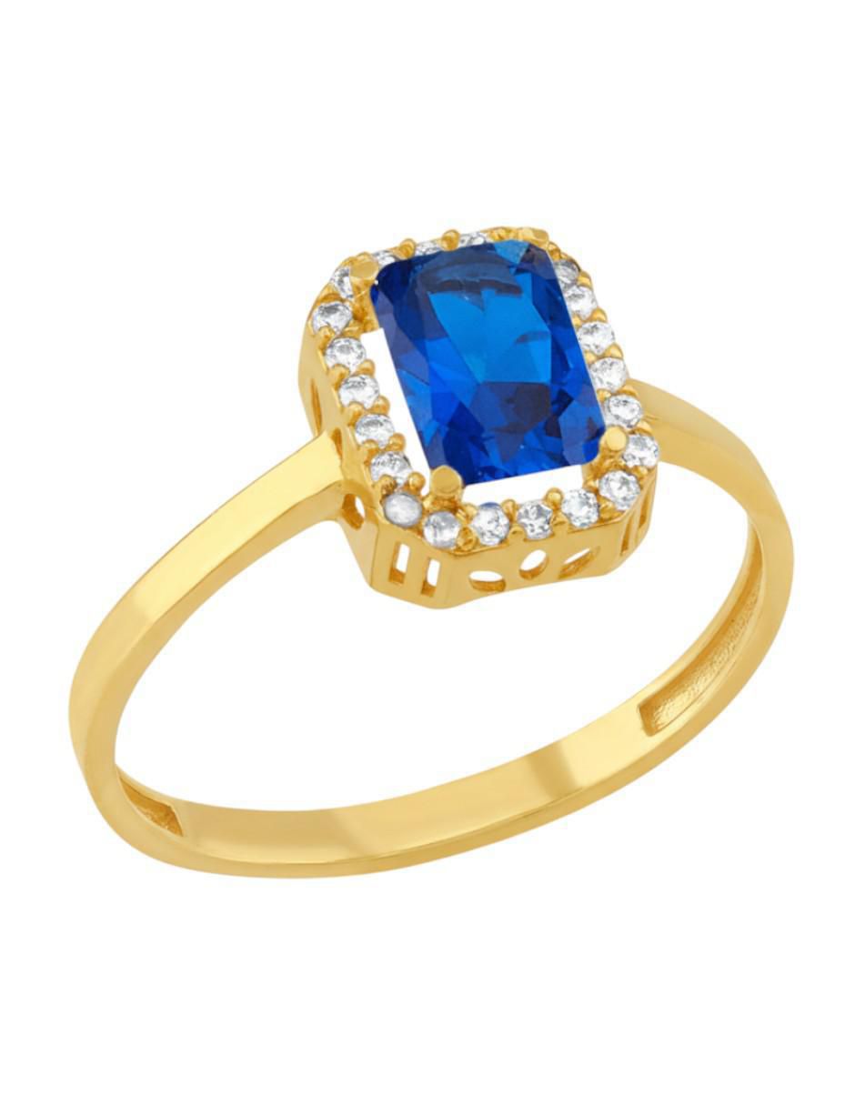 Anillo de octagonal 10 k de oro zirconia brillante Anillo de octagonal 10 k de oro zirconia brillante