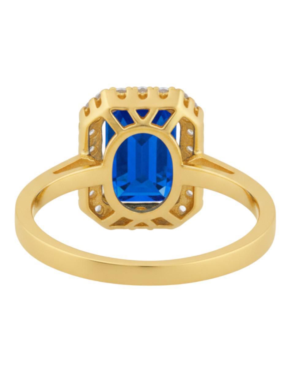 Anillo de octagonal 10 k de oro zirconia brillante 3